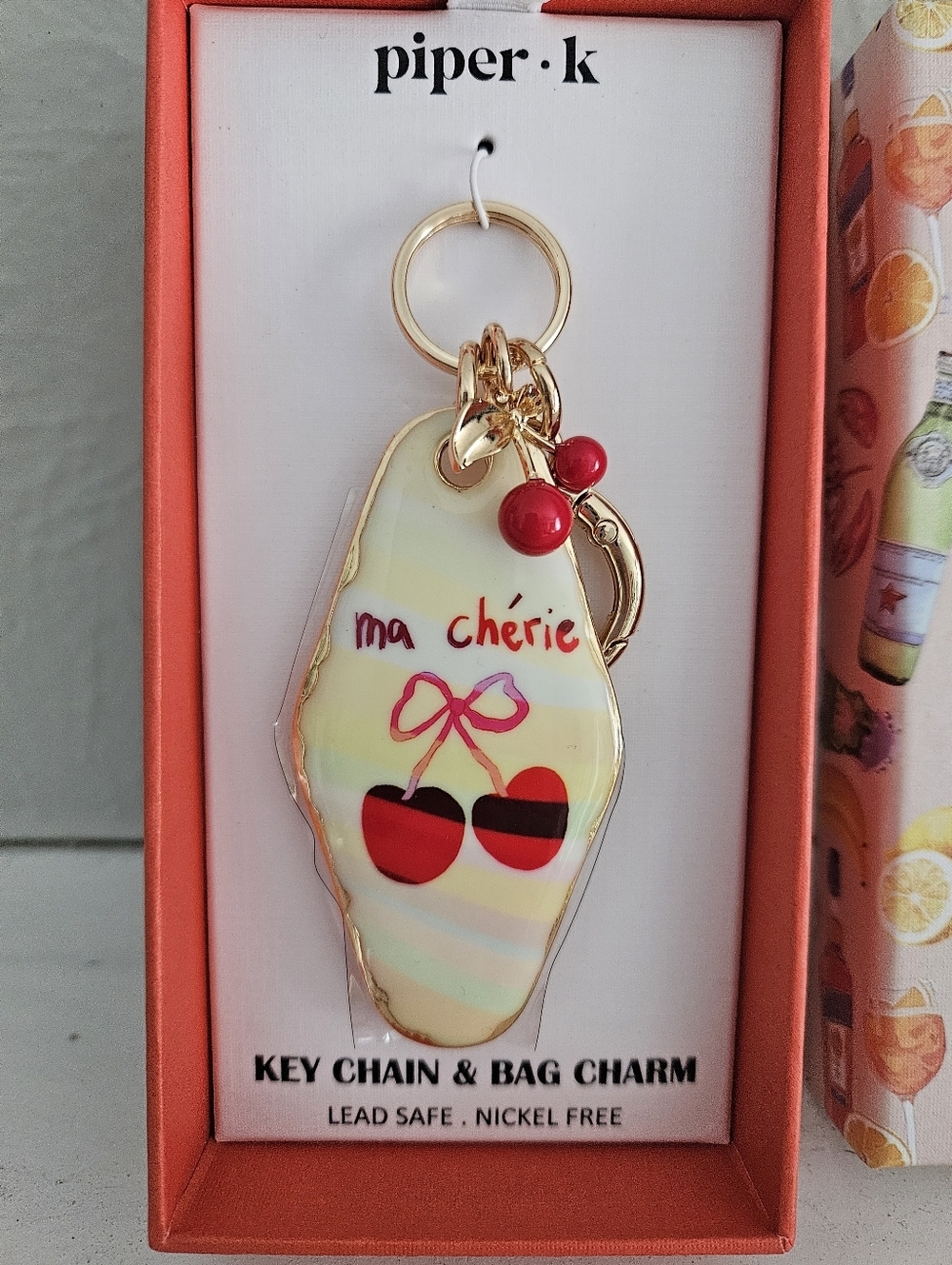 NWT- Piper K Retro Room Key Bag Charm/Keychain- Ma Cherie- - Picture 4 of 6